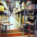A simulated warehouse floor.